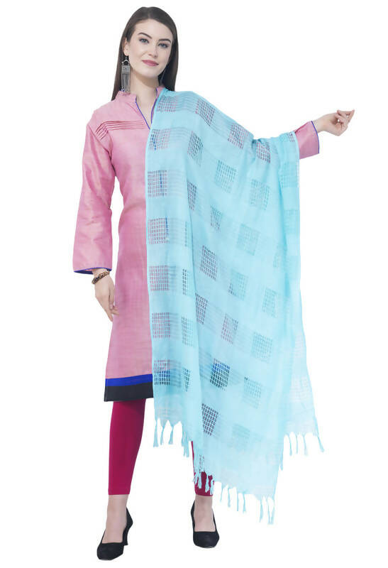 Mominos Fashion Moeza Navy Blue Window Cotton Dupatta