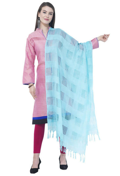 Mominos Fashion Moeza Navy Blue Window Cotton Dupatta