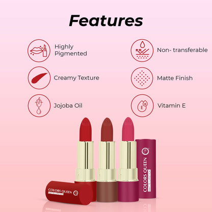 Colors Queen Lippie Stick Matte Lipstick - Hot Red