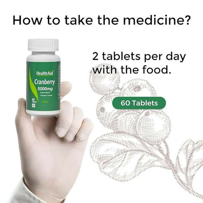 HealthAid Cranberry 5000 mg Equivalent Tablets
