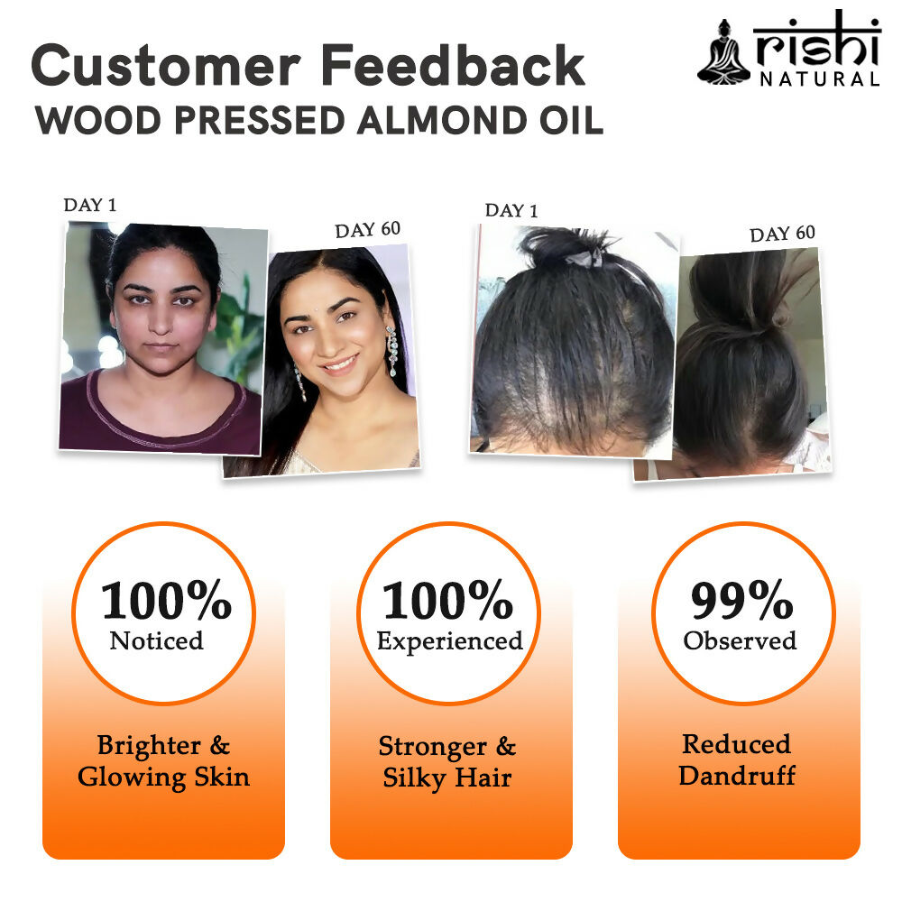 Rishi Natural Almond Oil Wood Pressed Skin And Hair