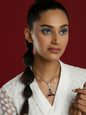 Women's Silver-Toned Blue Silver-Plated Handcrafted Chain - Ruby Raang