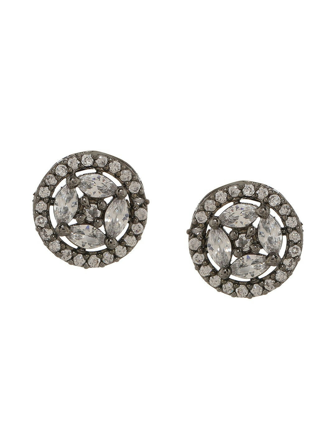 Dual Tone Diamond Studs- Ruby Raang