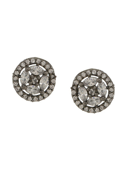 Dual Tone Diamond Studs- Ruby Raang