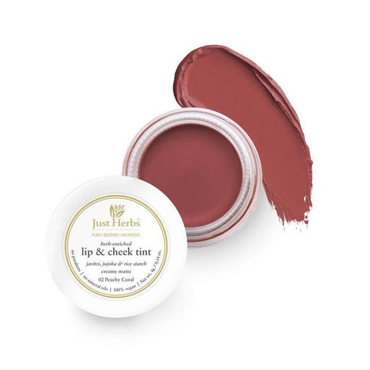 Just Herbs Herb Enriched Lip & Cheek Tint ( Peachy_Coral_02) (4 Ml)