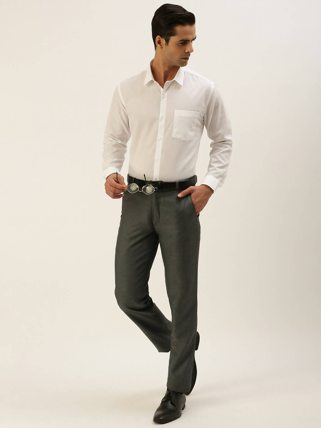 Ramraj Cotton Mens Full Sleeve White Shirt Plus Size - Minister Cotton