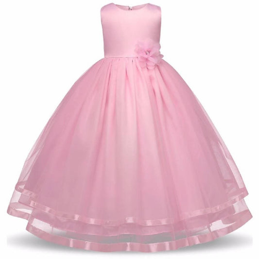 Asmaani Baby Girl's Pink Color Full Length Dress (AS-DRESS-22063)