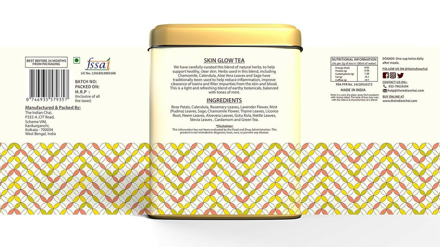 The Indian Chai – Skin Glow Tea 30 Pyramid Tea Bags