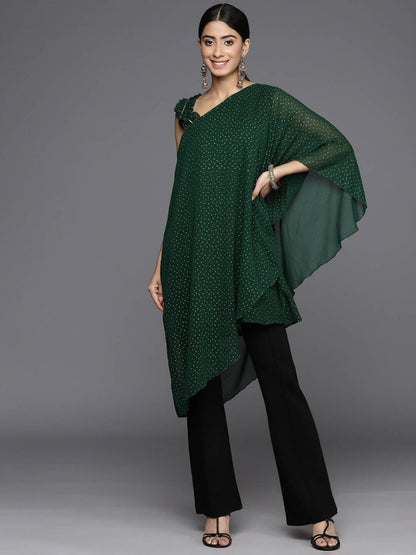 Ahalyaa Women's Traditional wear Tunic - Dark Green