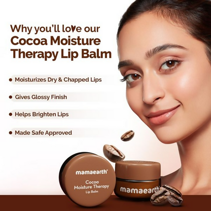 Mamaearth Cocoa Moisture Therapy Lip Balm with Cocoa Butter & Coffee For Dry & Chapped Lips