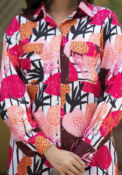 Women's Casual Fashionable Multi Muslin co-ord set - Rooh