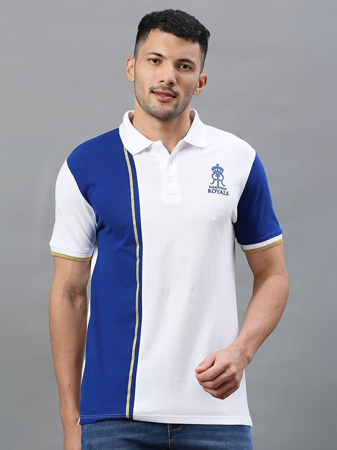 Fancode Rajasthan Royals Polo Collar Cotton IPL T-shirt