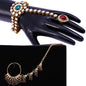 Gold-Polished Alloy Nath And Hathphool Combo - The Pari