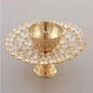Puja N Pujari Brass Crystal Lotus Akand Diya