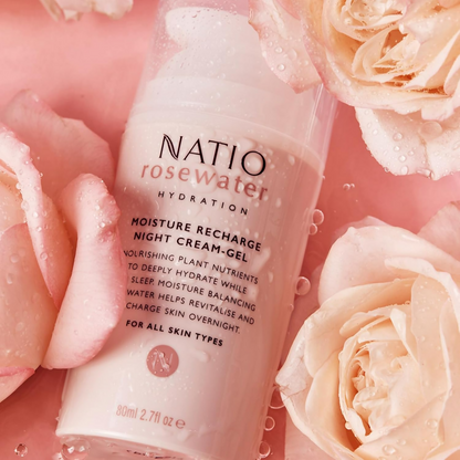 Natio Rosewater Moisture Recharge Night Cream Gel