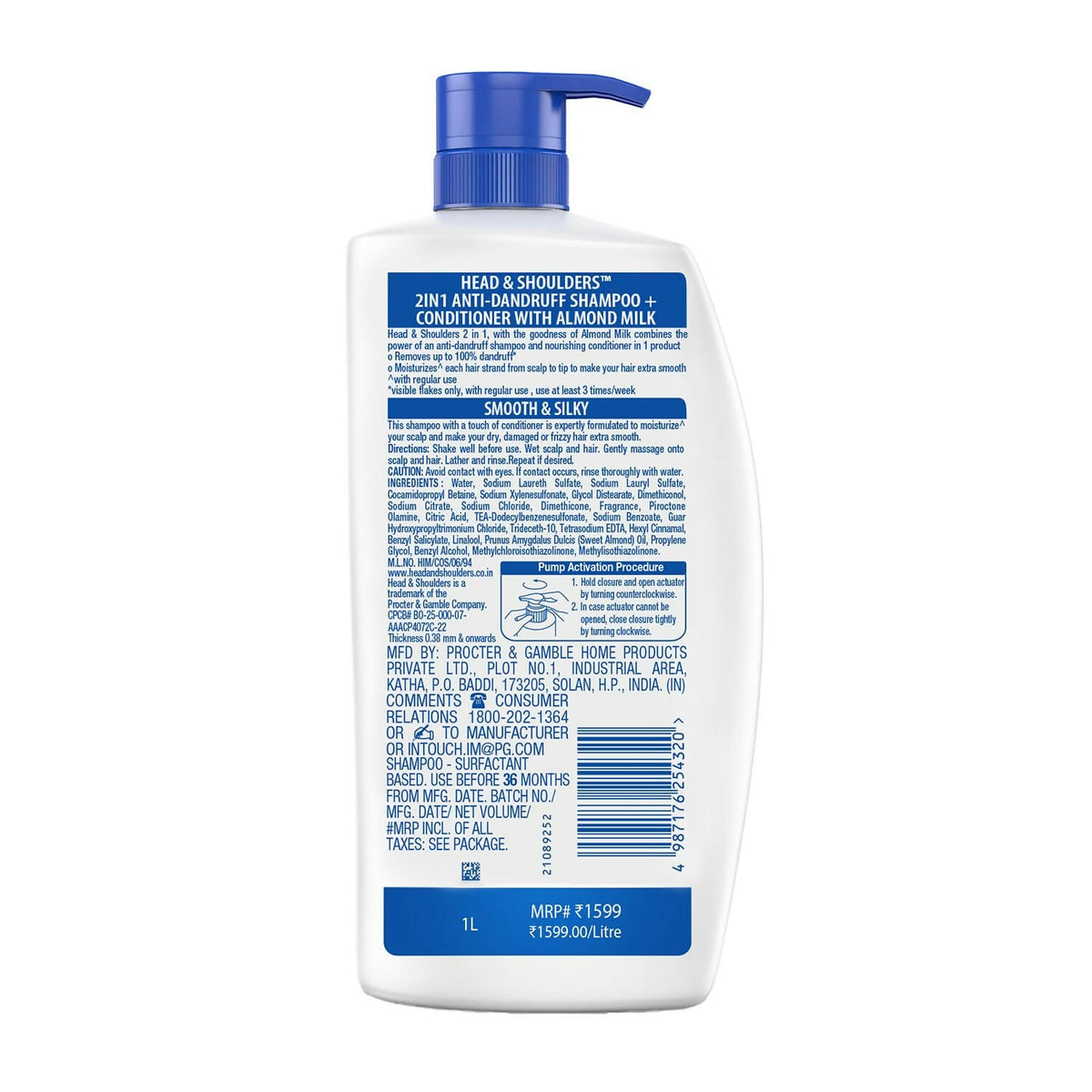 Head & Shoulders 2-in-1 Smooth and Silky Anti Dandruff Shampoo + Conditioner