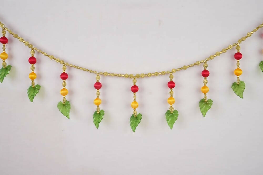 Kundan HandiKrafts Green Leaf Silk Thread Balls Thoranna