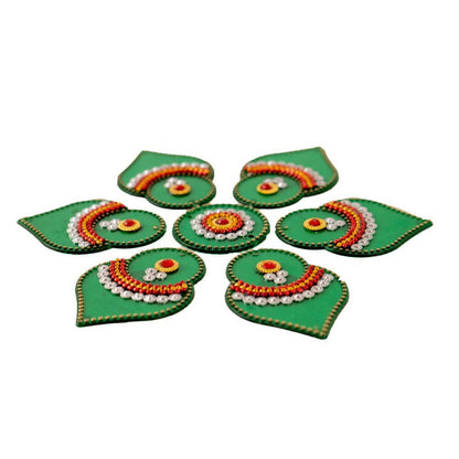 Kundan HandiKrafts Designer Double Layered Rangoli Green (Baby)