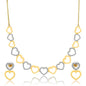 Gold-Polished Alloy Heart Shape Ad Choker Necklace Set - The Pari