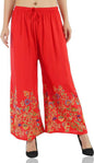 Mominos Fashion Red Floral Design Palazzo