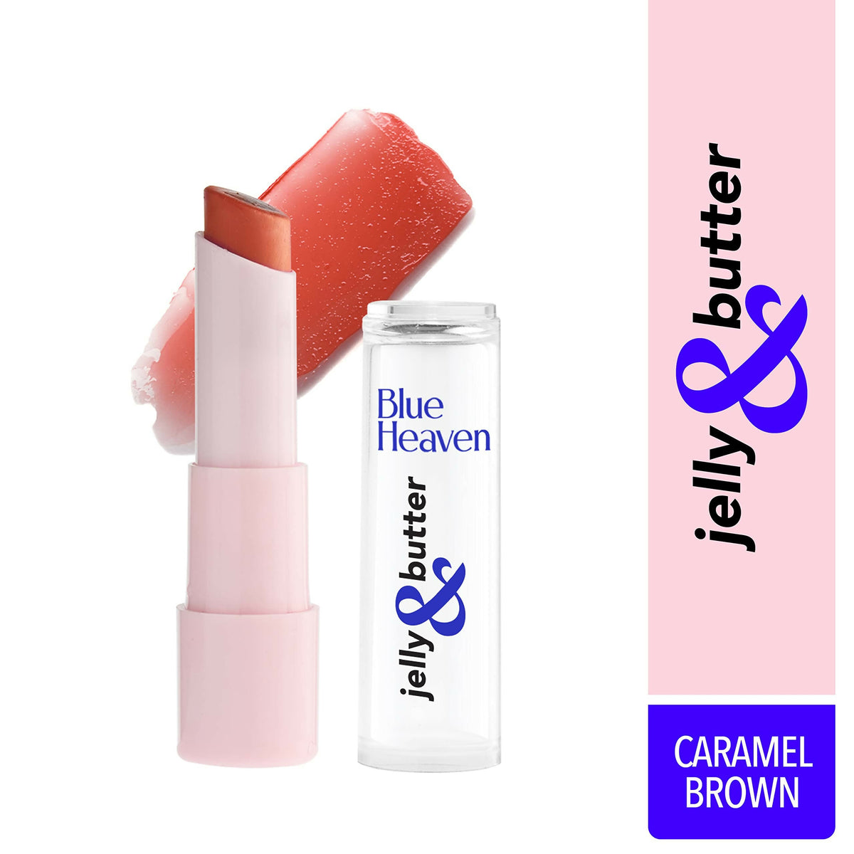 Blue Heaven Jelly & Butter Lip Balm - Caramel Brown, infused with Shea Butter & Vitamin E, Fades Pigmentation