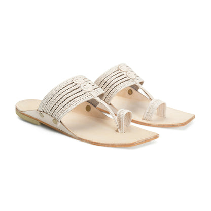 Stepsoft Men'S Natural Square Toe Kolhapuri Chappal | Original Handcrafted Leather Ethnic Slippers