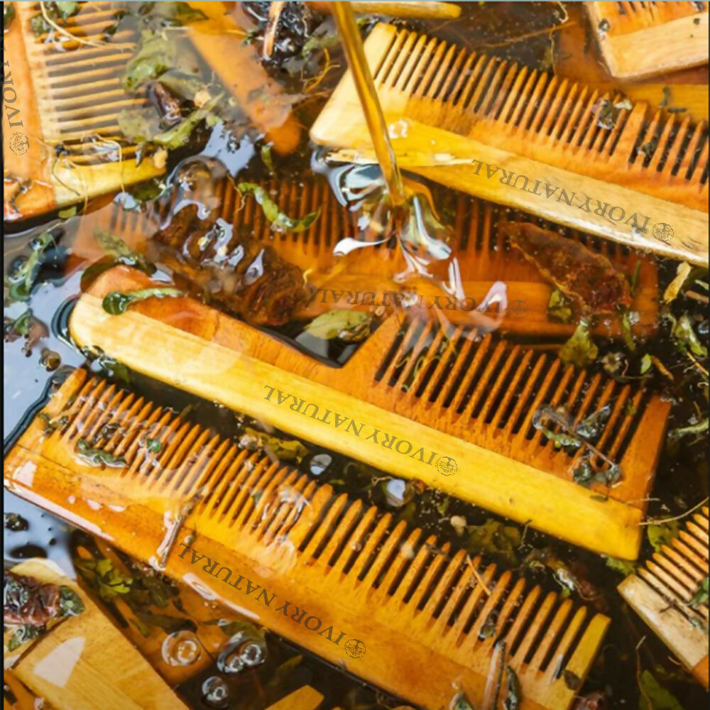 Ivory Natural Beard Kacchi Neem Wooden Comb - Natural Grooming For Beard