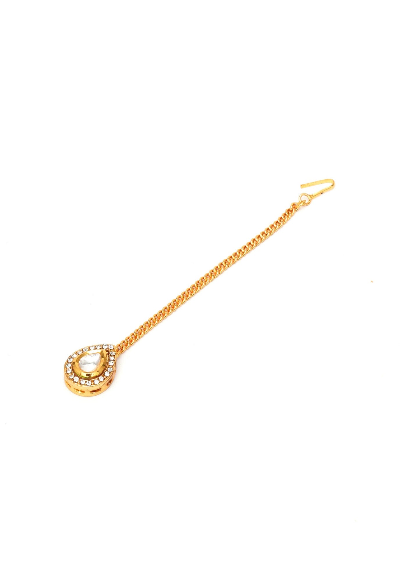 Kundan Maang Tikka (Gold) - Ruby Raang