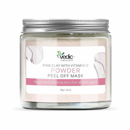Vedic Naturals Pink Clay With Vitamin-C Powder Peel Off Mask
