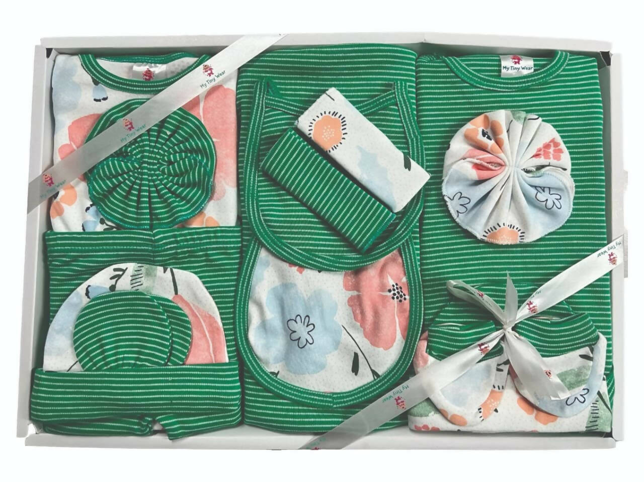 My Tiny Wear Full Sleeves New Born Baby Gift Set - Green