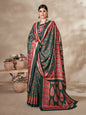 Aayaa Designer Winter Collection Printed Saree With Shawl - Multi Color