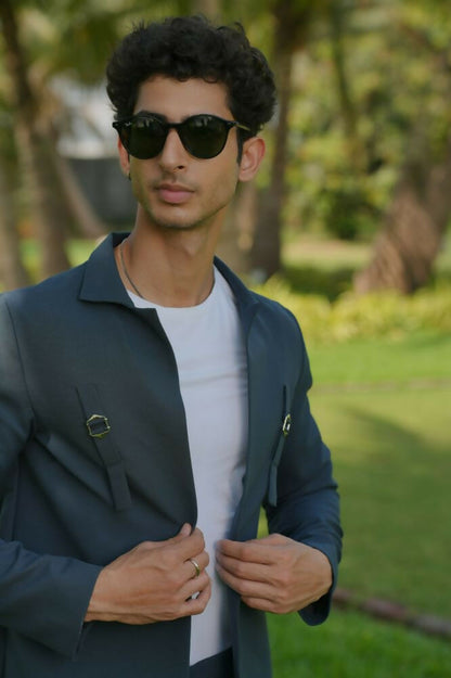 Gridon Dark Greish Shacket by Hilo Design