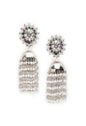 Mominos Fashion Johar Kamal Silver-Plated Earrings With Pearls Jhumkas