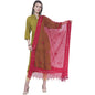 A R Silk Women's Mirror Work Orgenza Cotton Red Dupattas and Chunnis