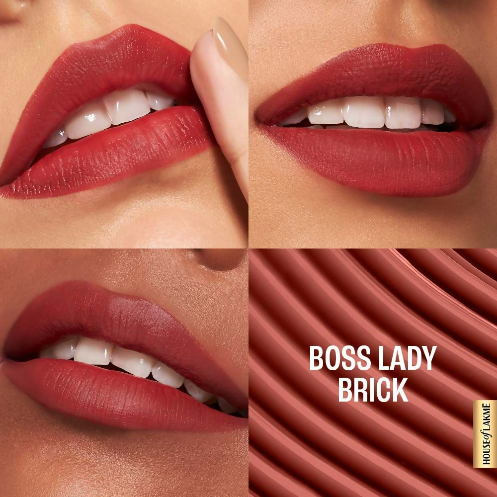 Lakme 9to5 Hya Matte Liquid Lipstick + Hyaluronic Acid - Boss Lady Brick