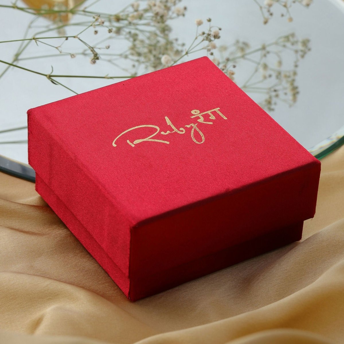 Ambi Diamond and Gold Earrings (Gold) - Ruby Raang
