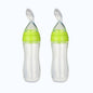 Safe-O-Kid Easy Set of 2 Squeezy Silicone Food Feeder Spoon (Soft Tip) Bottle- Green- 90mL