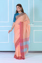 Very Much Indian Traditional Patteda Anchu Ilkal Handloom Saree - Peach Tone