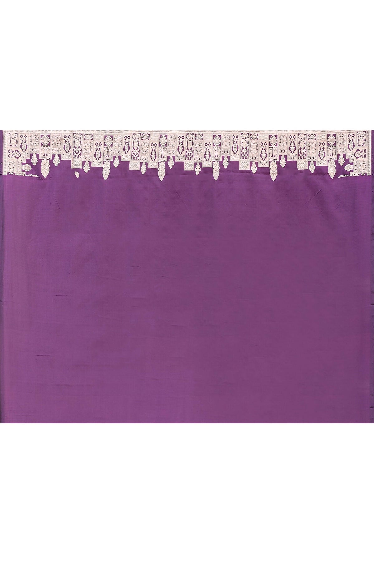 Joban Fashion Plum Purple Hand Woven & Zari Work Katan Pure Handloom Banarasi Silk Saree