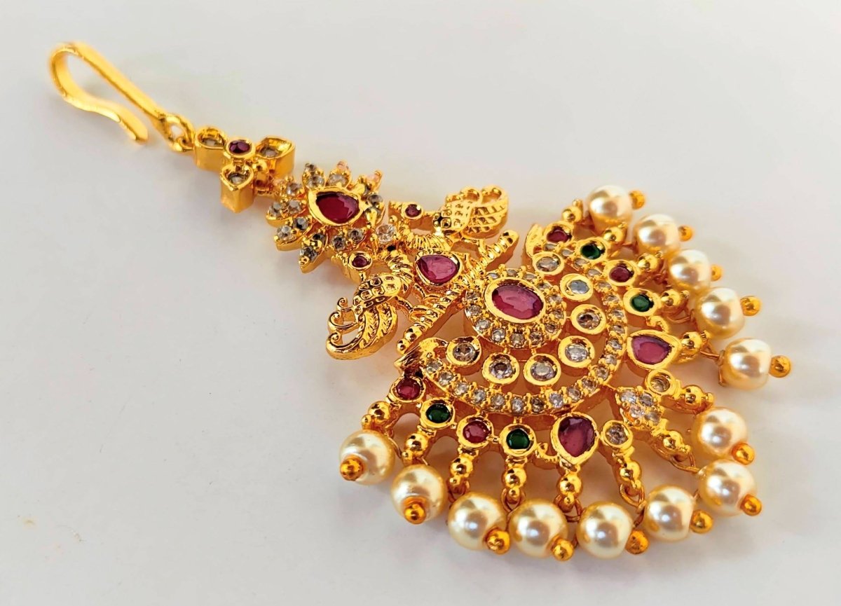 AD Peacock Bridal Beautiful Maang Tikka