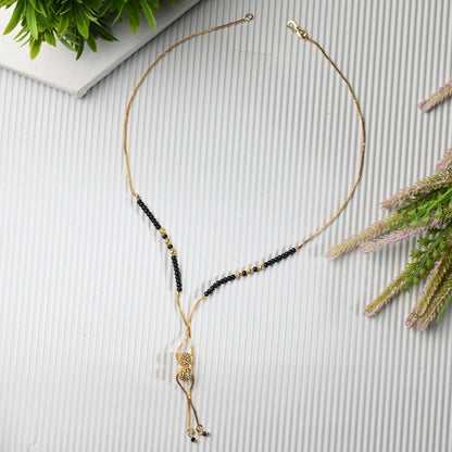 AanyaCentric Gold-Polished Mangalsutra & Ring Set