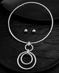 VOJ Silver Plated Western Hasli with Studs Earrings Set
