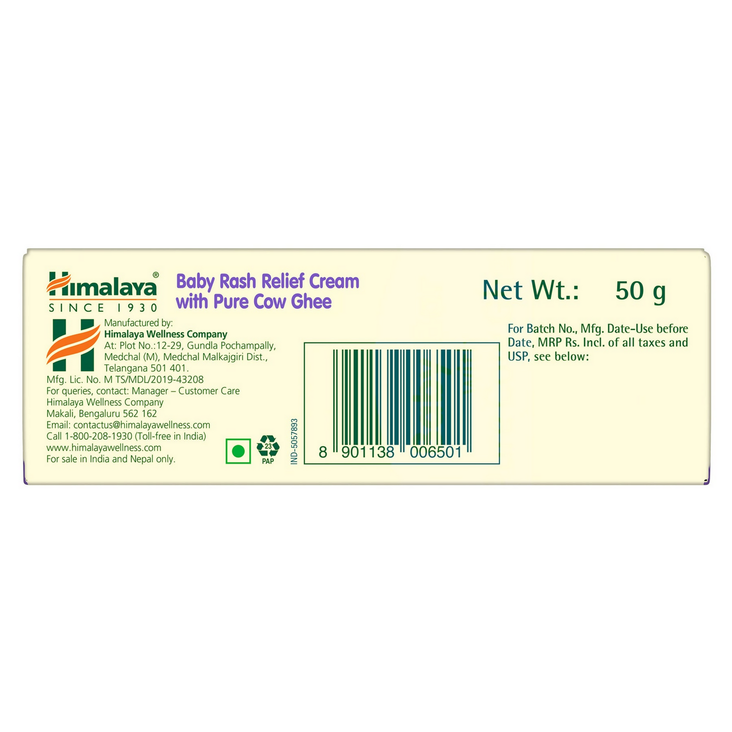 Himalaya Herbals Baby Rash Relief Cream with Pure Cow Ghee