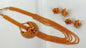 Multicolor Kemp Layer Necklace Set With Earrings