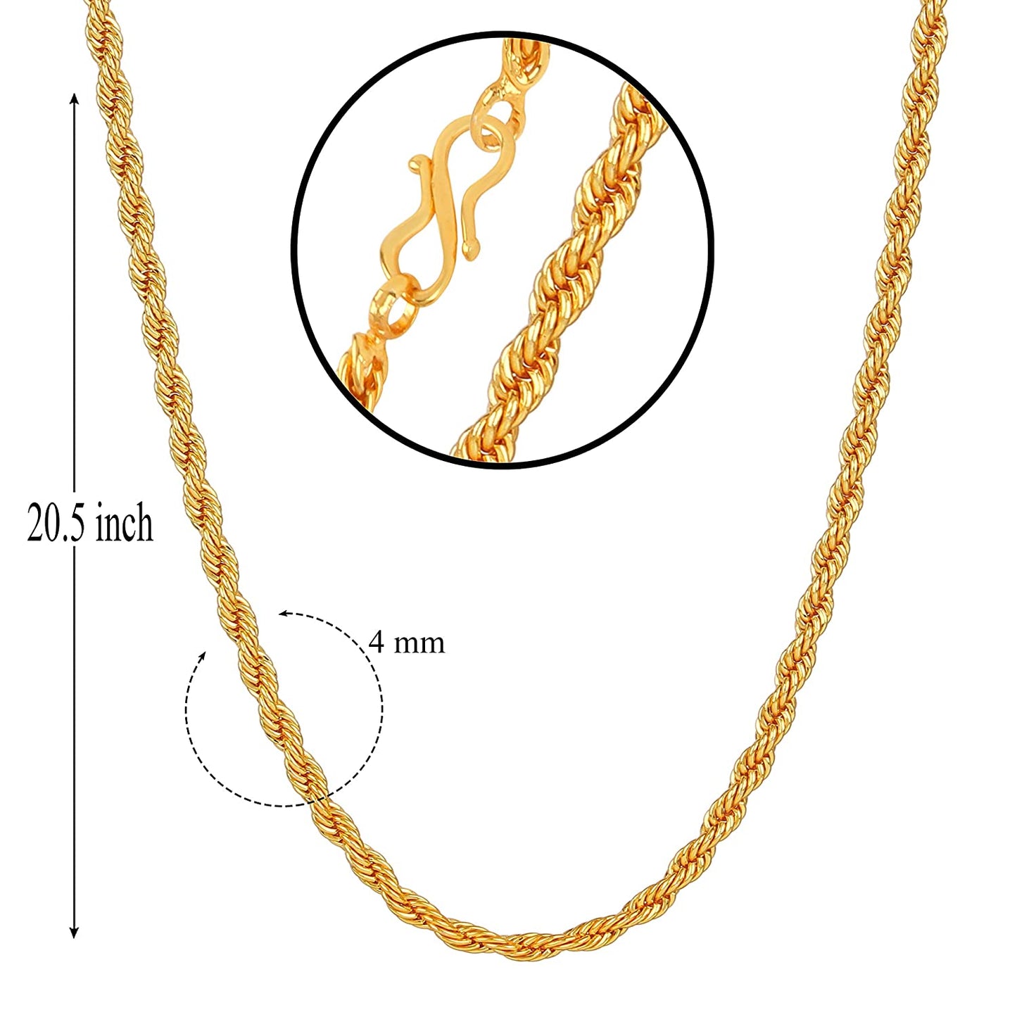 Gold-Polished Alloy Designer Chain - The Pari