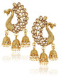 Gold-Polished Alloy Golden Peacock Earrings - The Pari