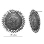 Rhodium-Plated Alloy Round Silver Antique Stud Earrings - The Pari