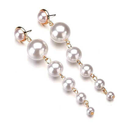 Gold-Polished Alloy Pearl Droplets Earrings - The Pari
