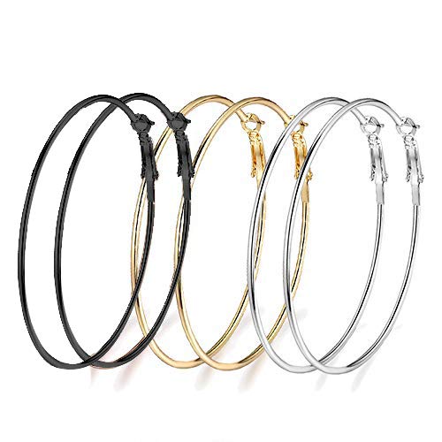 Rhodium-Plated Alloy Assorted Hoop Earrings Combo - The Pari