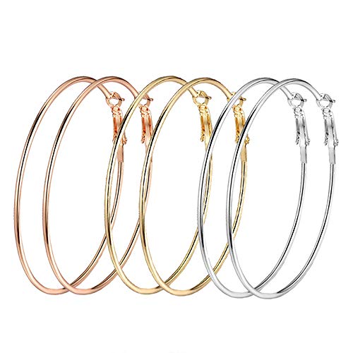 Rhodium-Plated Alloy Assorted Hoop Earrings Combo - The Pari